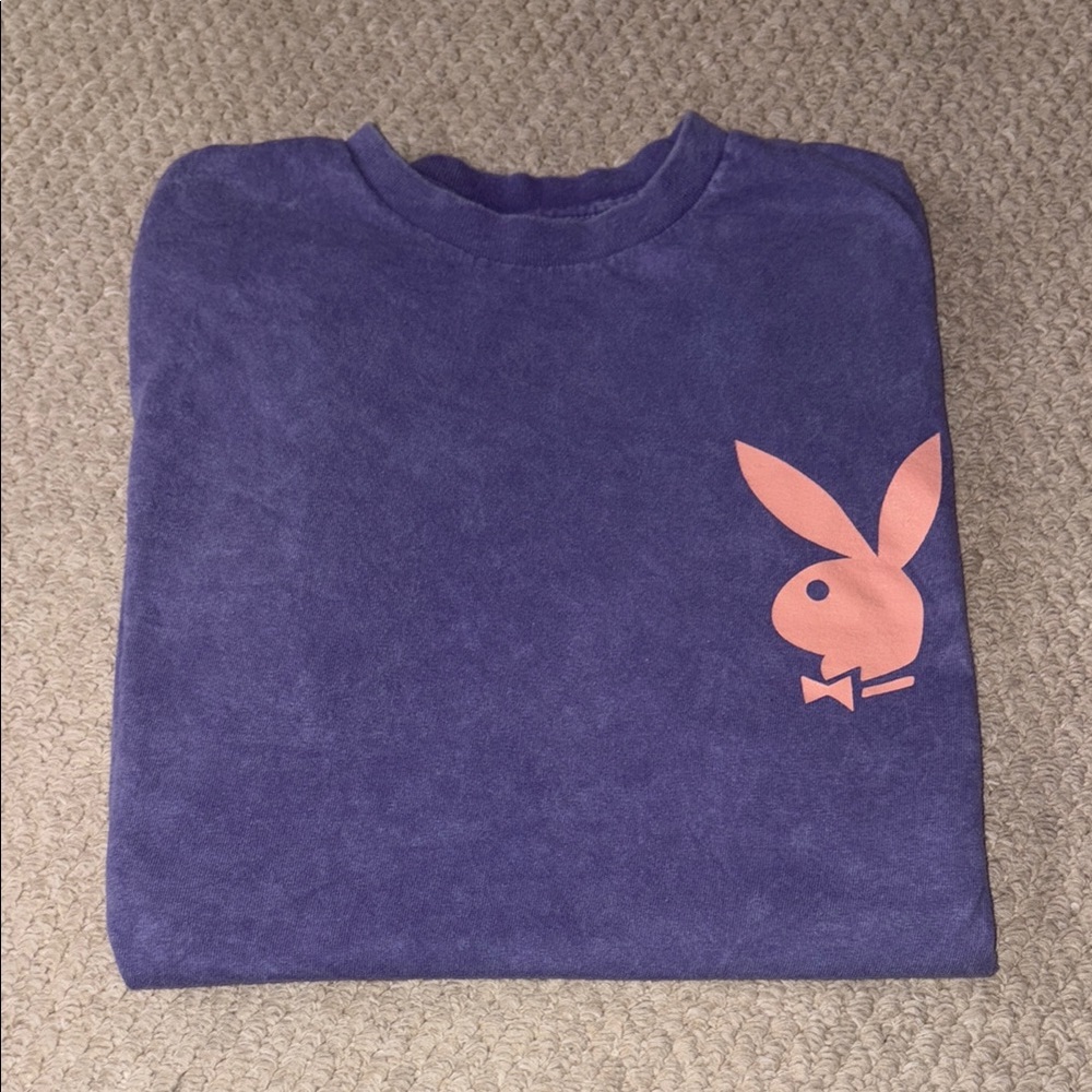 PLAYBOY Women’s Tee in Purple with Pink Bunny Logo